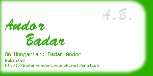 andor badar business card